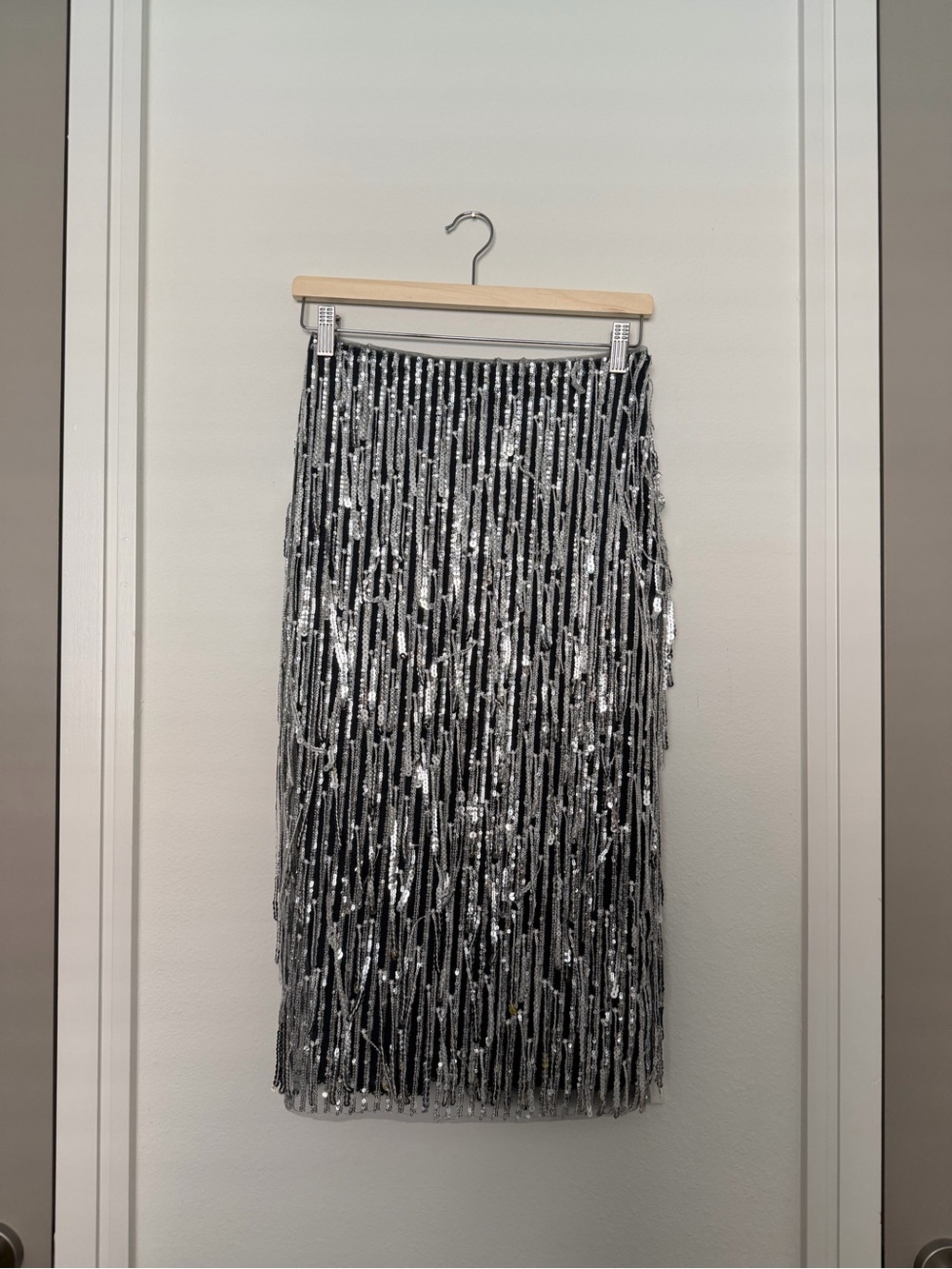ANTHRO • maeve fringed sequin skirt